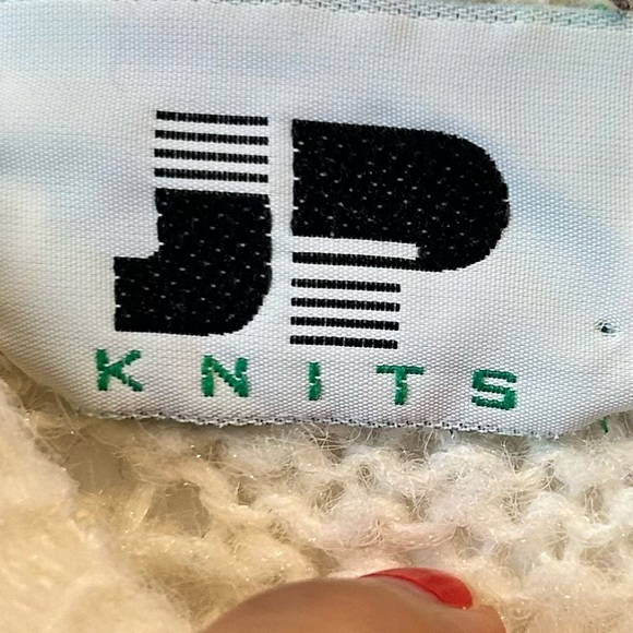 VTG JP Knits 18/20 Women’s Cable Knit Open Knit Mixed Cream Long Sleeve Sweater - Picture 5 of 7